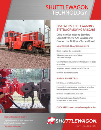 Shuttlewagon Technology Brochure - mobile railcar movers - electric mobile rail car movers