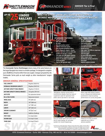 SWX525 - Shuttlewagon Mobile Railcar Movers - up to 25 loaded railcars
