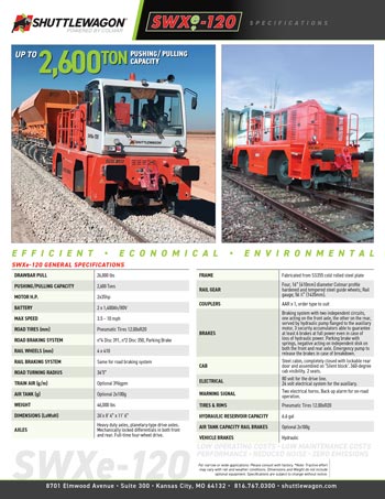 SWXe120 - Shuttlewagon Electric Mobile Railcar Movers
