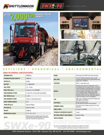 SWXe90 - Shuttlewagon Electric Mobile Railcar Movers