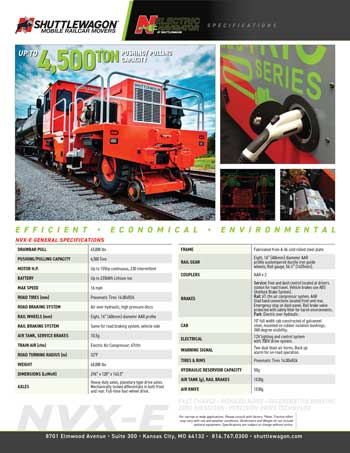 Shuttlewagon NVX-e Electric Mobile Railcar Mover