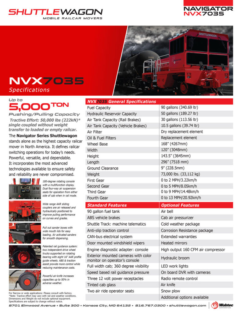 Shuttlewagon 2025 NVX7035 SpecSheet