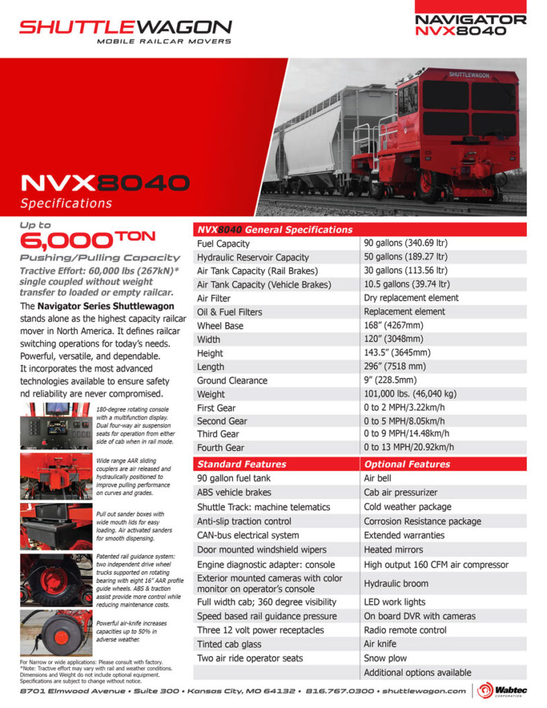 Shuttlewagon 2025 NVX8040 SpecSheet